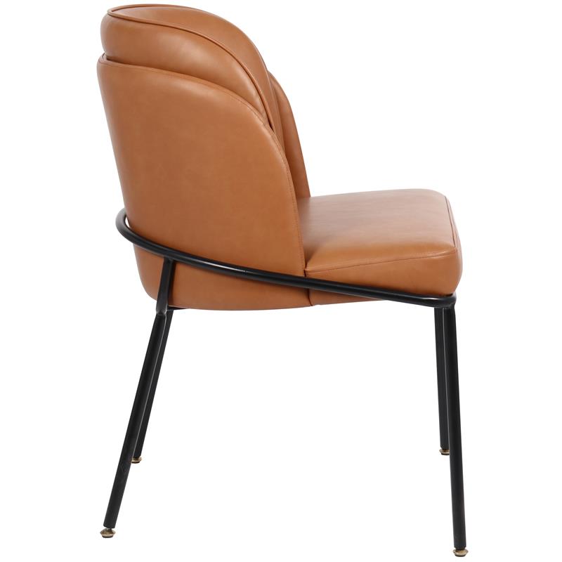 Meridian Furniture Jagger Cognac Vegan Leather Dining Chair (Set of 2)