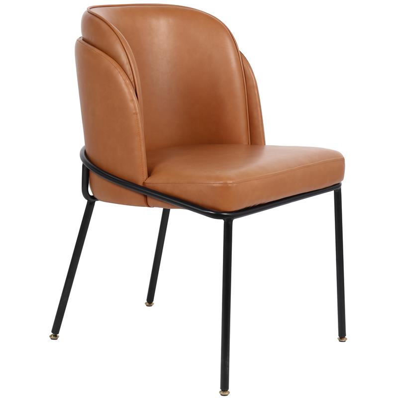 Meridian Furniture Jagger Cognac Vegan Leather Dining Chair (Set of 2)