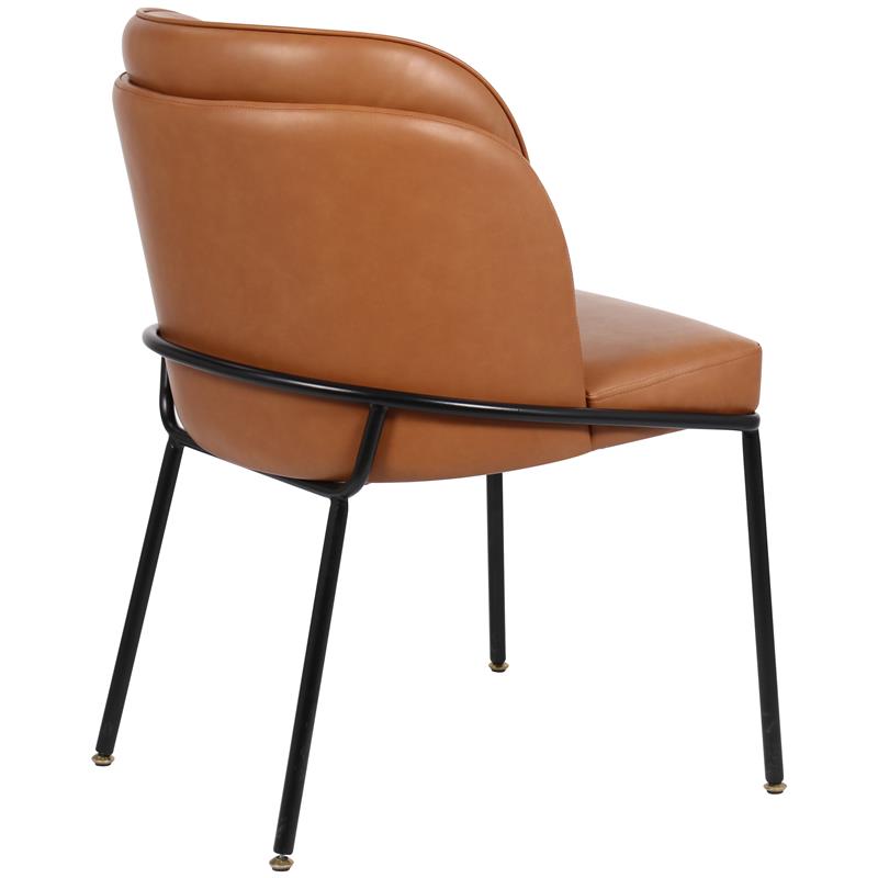Meridian Furniture Jagger Cognac Vegan Leather Dining Chair (Set of 2)