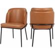 Meridian Furniture Jagger Cognac Vegan Leather Dining Chair (Set of 2)
