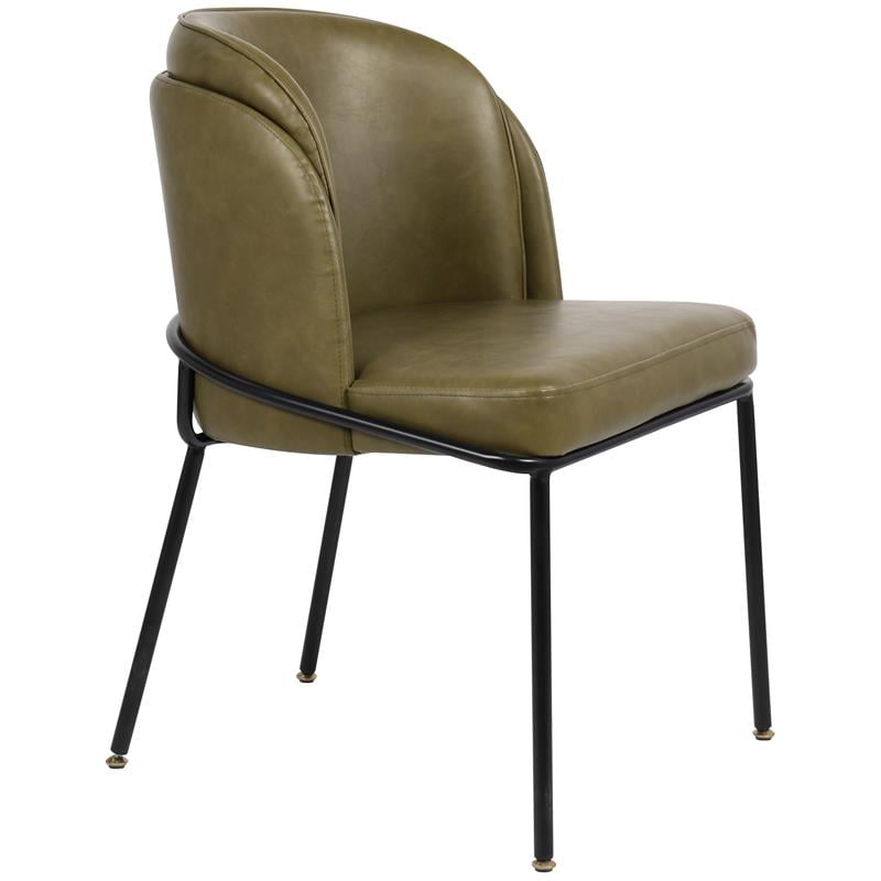 Meridian Furniture Jagger Olive Vegan Leather Dining Chair (Set of 2)