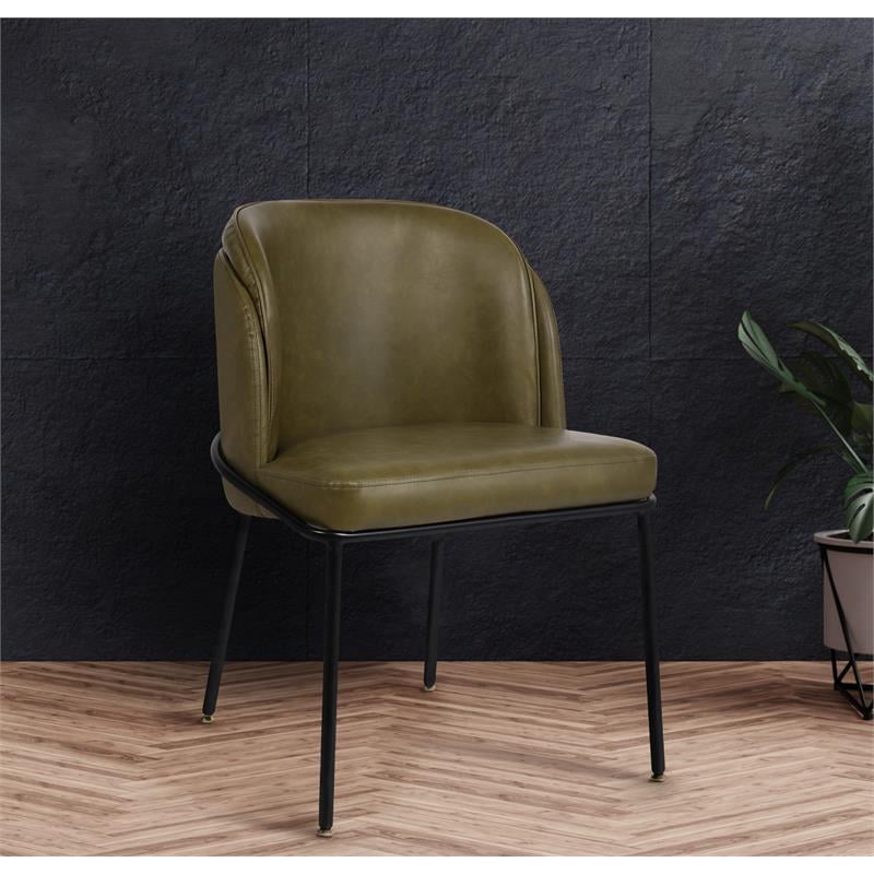 Meridian Furniture Jagger Olive Vegan Leather Dining Chair (Set of 2)