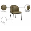 Meridian Furniture Jagger Olive Vegan Leather Dining Chair (Set of 2)