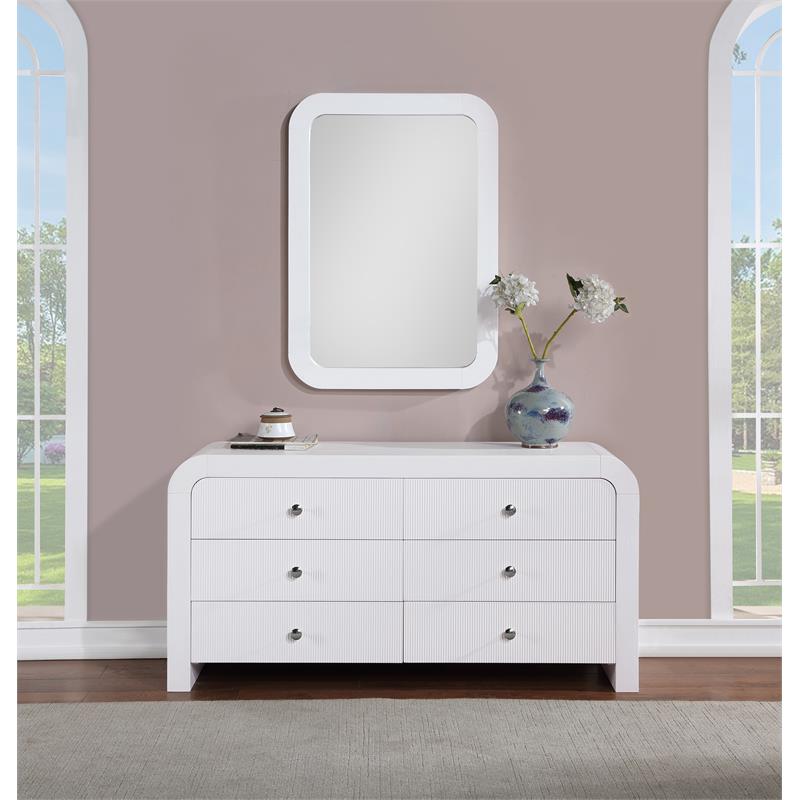 Meridian Furniture Artisto White Mirror