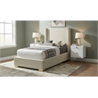 Meridian Furniture Royce Beige Linen Textured Fabric Twin Bed