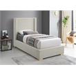 Meridian Furniture Royce Beige Linen Textured Fabric Twin Bed
