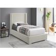 Meridian Furniture Royce Beige Linen Textured Fabric Twin Bed