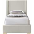 Meridian Furniture Royce Beige Linen Textured Fabric Twin Bed