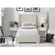 Meridian Furniture Royce Beige Linen Textured Fabric Twin Bed