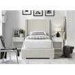 Meridian Furniture Royce Beige Linen Textured Fabric Twin Bed
