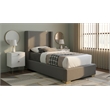 Meridian Furniture Royce Grey Linen Textured Fabric Twin Bed