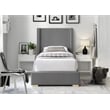 Meridian Furniture Royce Grey Linen Textured Fabric Twin Bed