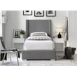 Meridian Furniture Royce Grey Linen Textured Fabric Twin Bed