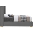 Meridian Furniture Royce Grey Linen Textured Fabric Twin Bed