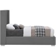 Meridian Furniture Royce Grey Linen Textured Fabric Twin Bed