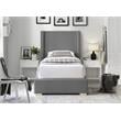 Meridian Furniture Royce Grey Linen Textured Fabric Twin Bed