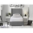 Meridian Furniture Royce Grey Linen Textured Fabric Twin Bed