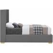 Meridian Furniture Royce Grey Linen Textured Fabric Twin Bed