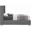 Meridian Furniture Royce Grey Linen Textured Fabric Twin Bed