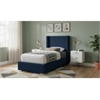 Meridian Furniture Royce Navy Linen Textured Fabric Twin Bed