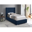 Meridian Furniture Royce Navy Linen Textured Fabric Twin Bed