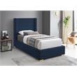 Meridian Furniture Royce Navy Linen Textured Fabric Twin Bed
