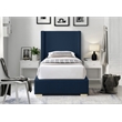 Meridian Furniture Royce Navy Linen Textured Fabric Twin Bed