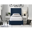 Meridian Furniture Royce Navy Linen Textured Fabric Twin Bed