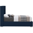 Meridian Furniture Royce Navy Linen Textured Fabric Twin Bed