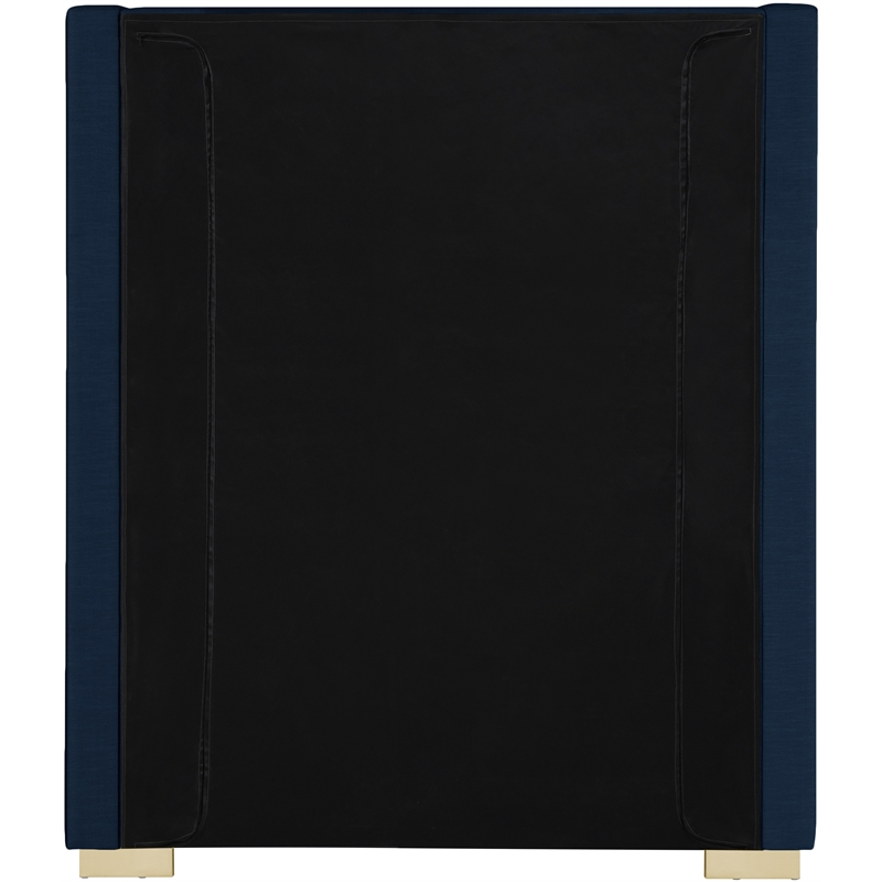 Meridian Furniture Royce Navy Linen Textured Fabric Twin Bed