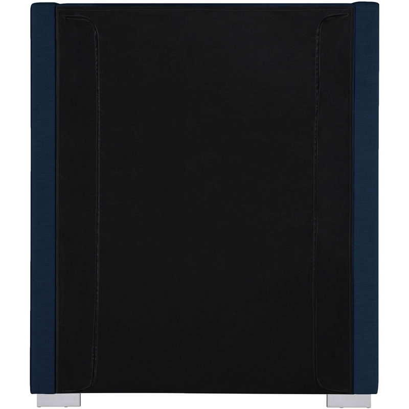 Meridian Furniture Royce Navy Linen Textured Fabric Twin Bed