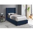 Meridian Furniture Royce Navy Linen Textured Fabric Twin Bed