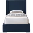 Meridian Furniture Royce Navy Linen Textured Fabric Twin Bed