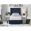 Meridian Furniture Royce Navy Linen Textured Fabric Twin Bed