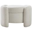 Meridian Furniture Horizon Cream Boucle Fabric Ottoman