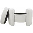 Meridian Furniture Horizon Cream Boucle Fabric Ottoman