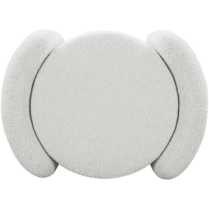 Meridian Furniture Horizon Cream Boucle Fabric Ottoman
