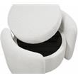 Meridian Furniture Horizon Cream Boucle Fabric Ottoman