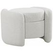 Meridian Furniture Horizon Cream Boucle Fabric Ottoman