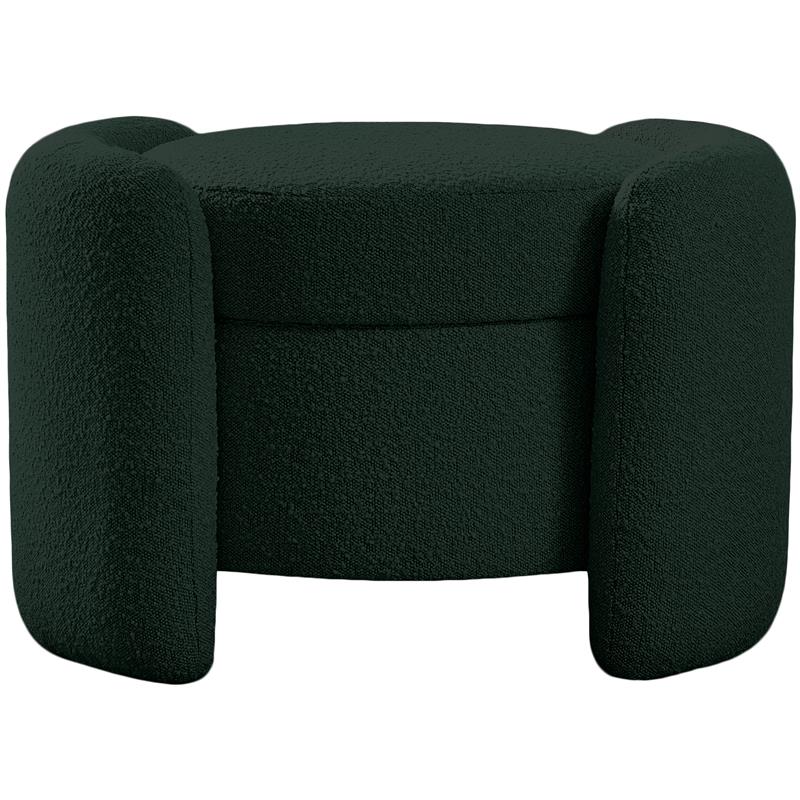 Meridian Furniture Horizon Green Boucle Fabric Ottoman