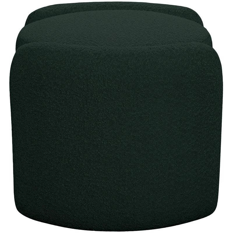Meridian Furniture Horizon Green Boucle Fabric Ottoman