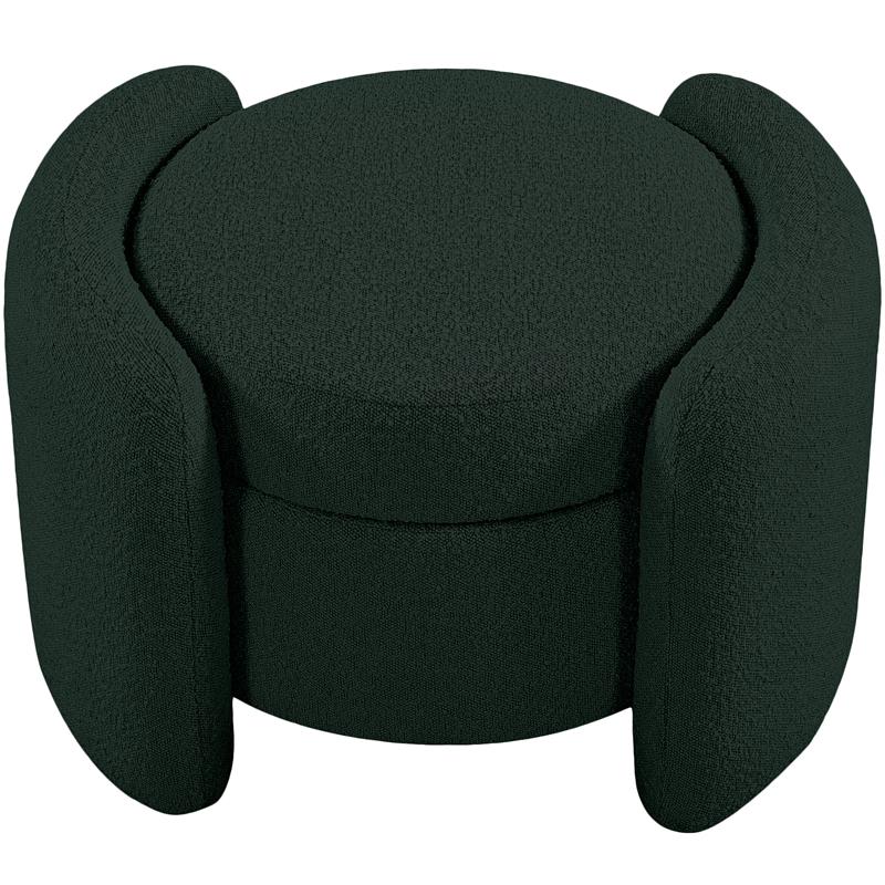 Meridian Furniture Horizon Green Boucle Fabric Ottoman