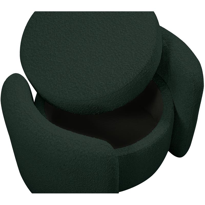 Meridian Furniture Horizon Green Boucle Fabric Ottoman
