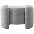 Meridian Furniture Horizon Grey Boucle Fabric Ottoman