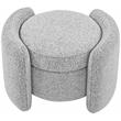 Meridian Furniture Horizon Grey Boucle Fabric Ottoman