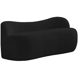 Meridian Furniture Flair Black Boucle Fabric Bench