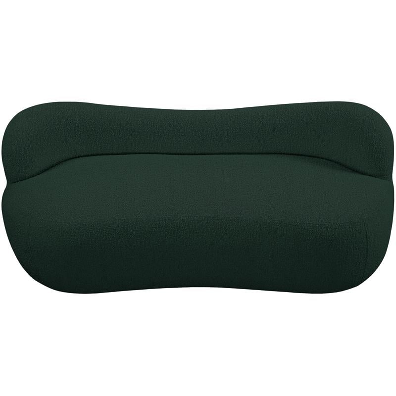 Meridian Furniture Flair Green Boucle Fabric Bench