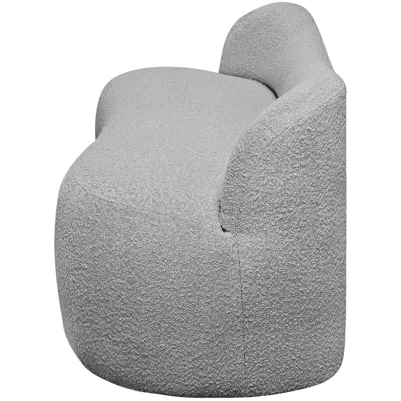 Meridian Furniture Flair Grey Boucle Fabric Bench