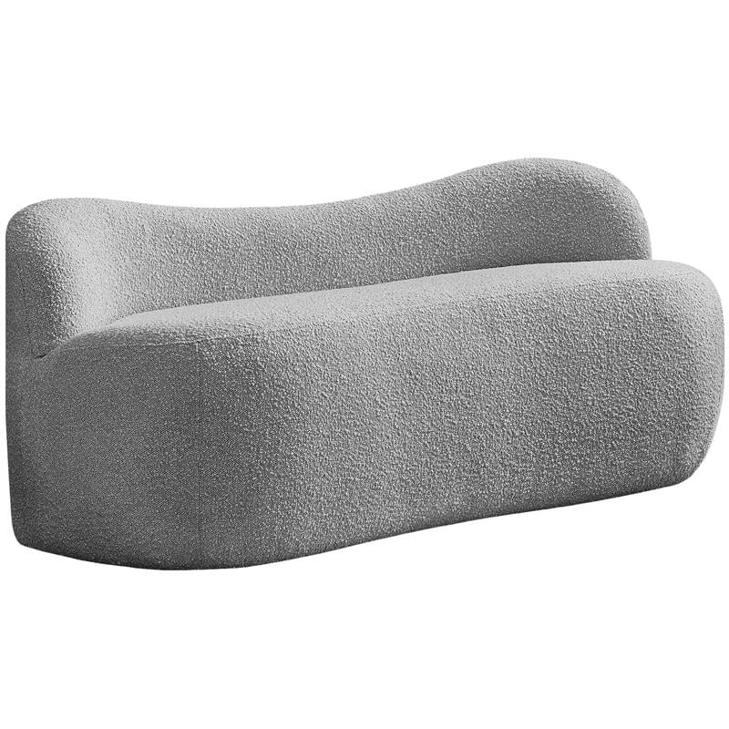 Meridian Furniture Flair Grey Boucle Fabric Bench