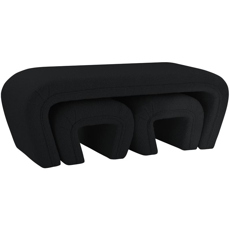 Meridian Furniture Odelia Boucle Fabric Bench Meridian Furniture Odelia Boucle Fabric Bench